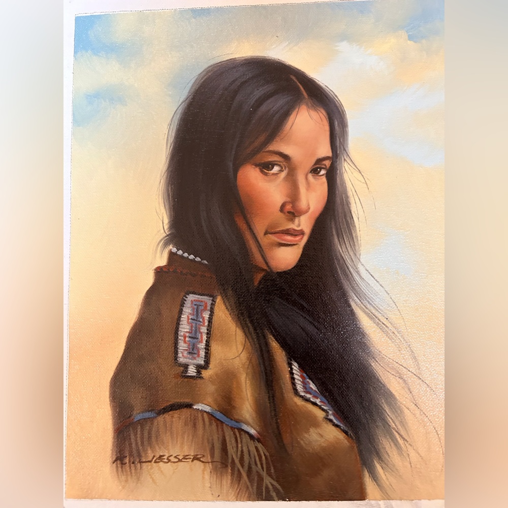 Hand painted Indian Princess 8 x 10 on canvas